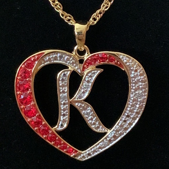 Danbury Mint Initial “K” Diamond & Crystal Necklace - Picture 3 of 8